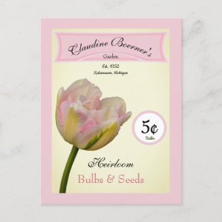 Personalized Heirloom Bulbs & Seeds Tulip Garden Feiertagspostkarte