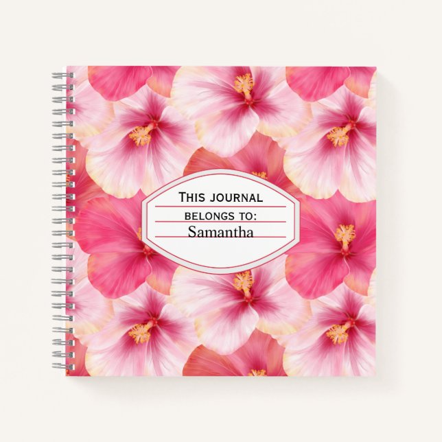 Personalized Hibiscus Floral Journal (Devant)