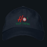 Personalized Ho Ho Ho Snowflake Lovers Red Bestickte Baseballkappe<br><div class="desc">A Personalized Ho Ho Ho Snowflake for lovers embroidery. Easily edit the text field you see on this product page with your name or any text you like. This embroidered baseball cap is a great last minute gift for yourself or for someone special on your Winter Season list.</div>