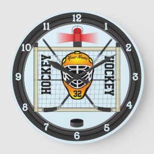 Personalized Hockey Große Wanduhr