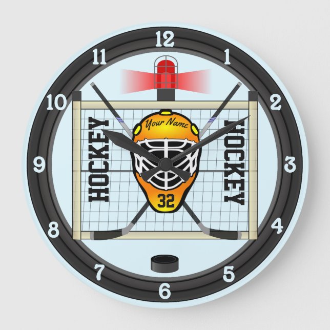 Personalized Hockey Große Wanduhr (Vorderseite)