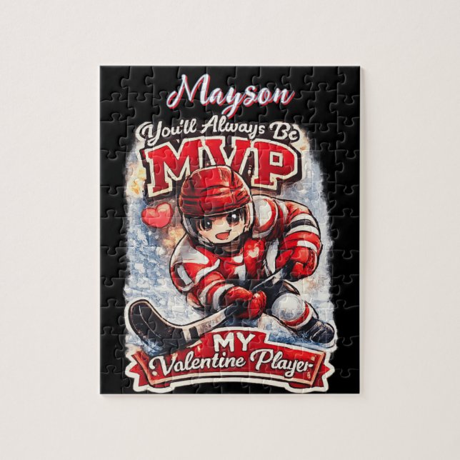Personalized Hockey MVP My Valentine Player (Vertikal)