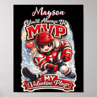 Personalized Hockey MVP My Valentine Player Poster