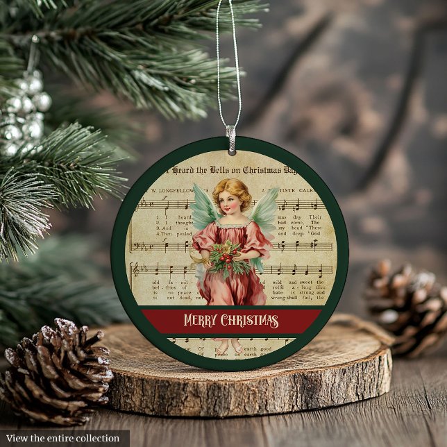 Personalized Holiday Ornament Vintage Angel Style (Personalized Holiday Ornament Vintage Angel Style)