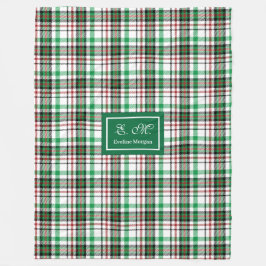 Personalized Holiday Throw Blanket Plaid Keepsake Fleecedecke