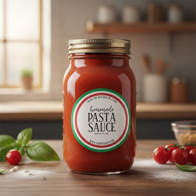 Personalized Homemade Pasta Sauce Label Sticker (Von Creator hochgeladen)