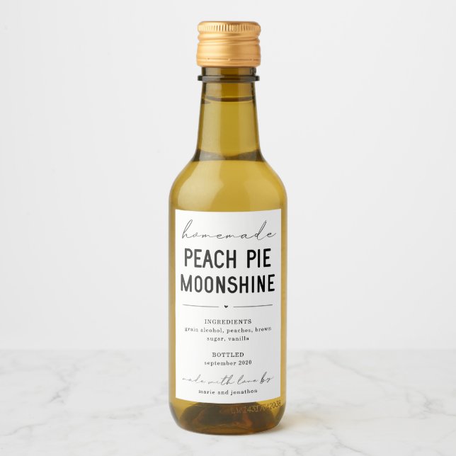 Personalized Homemade Peach Pie Moonshine Label Weinetikett (Vorderseite)
