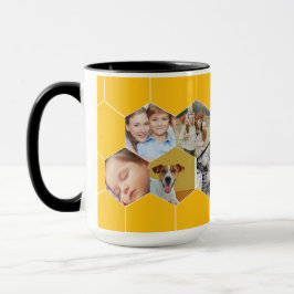 Personalized Honeycomb Family & Pet Photo Mug Tasse
