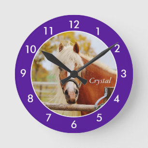 Personalized Horse Large Clock Runde Wanduhr