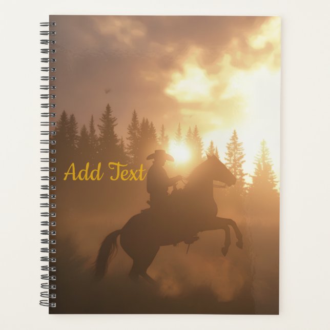 Personalized Horse Photo Equine Sunset Cowboy Planer (Vorderseite)