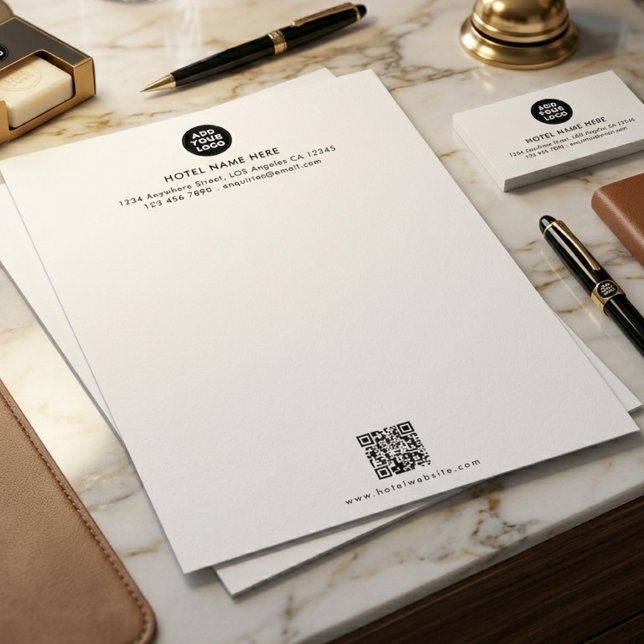 Personalized Hotel Logo & QR Code Design  Briefbogen (Von Creator hochgeladen)