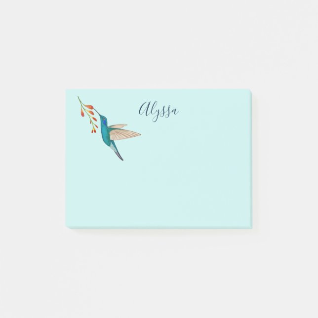 Personalized Hummingbird Notes Post-it Klebezettel (Vorderseite)