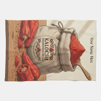 Personalized Hungarian Kalocsai Paprika Apron  Geschirrtuch