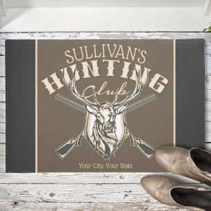 Personalized Hunter NAME Deer Rifle Hunting Club Fußmatte