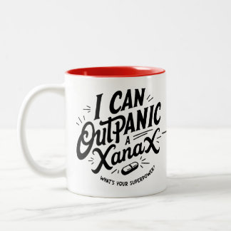Personalized "I Can Outpanic a Xanex" Ceramic Mug Zweifarbige Tasse