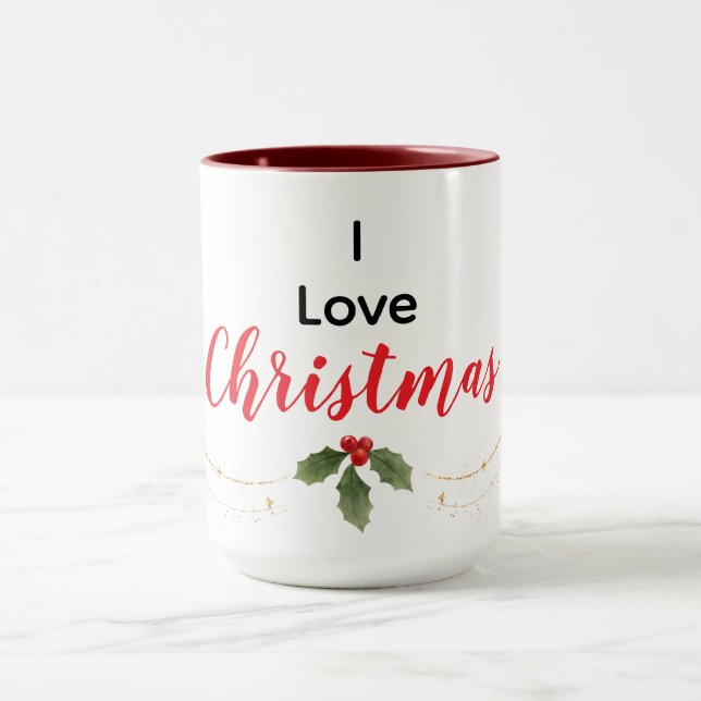 Personalized I Love Christmas Mug Tasse (Zentrum)