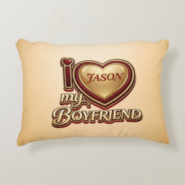 Personalized I Love My Boyfriend Custom Name Dekokissen