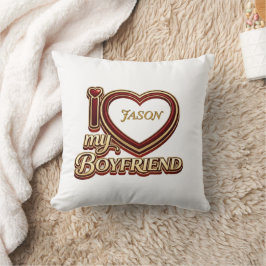 Personalized I Love My Boyfriend Custom Name Kissen