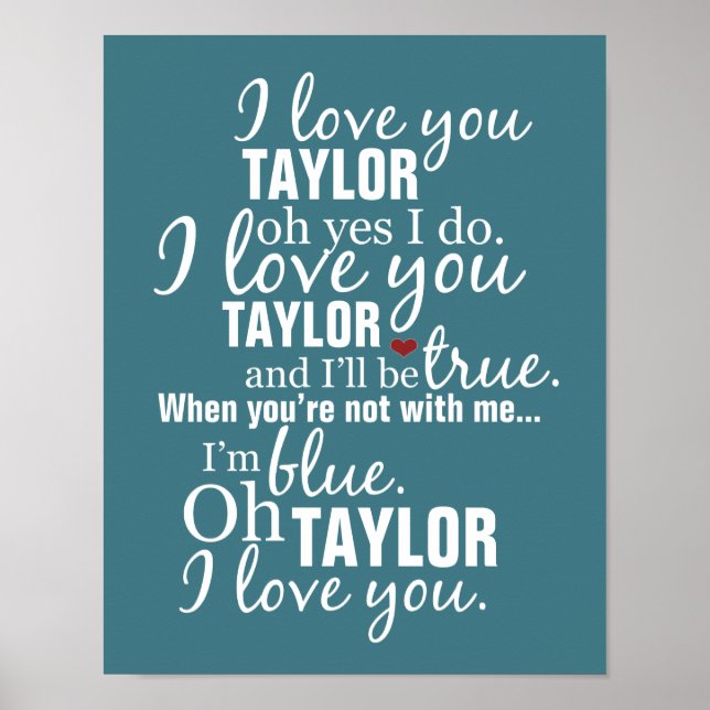 Personalized I Love You Song Poster (Vorne)