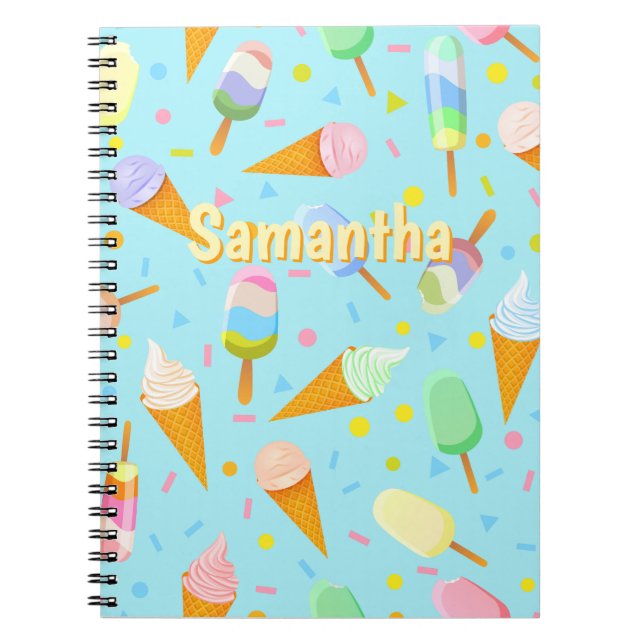 Personalized Ice Cream Notebook – Sweet Summer  Notizblock (Vorderseite)