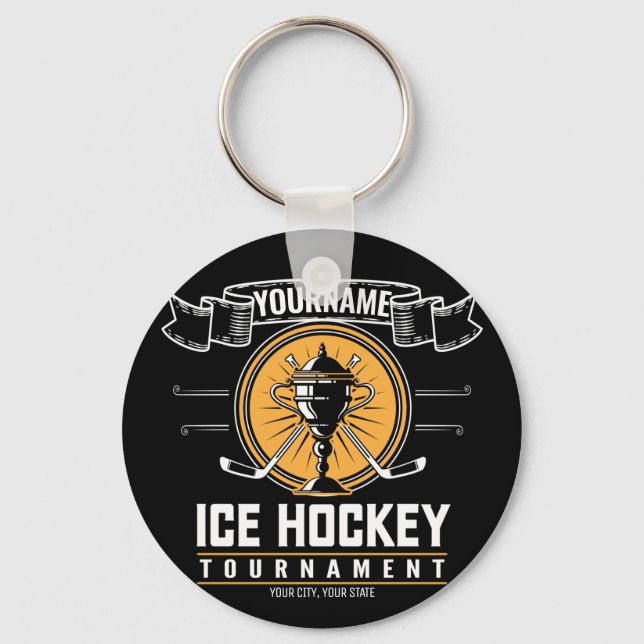 Personalized Ice Hockey Trophy Player Team Game   Schlüsselanhänger (Vorderseite)