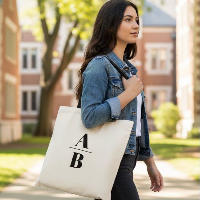 Personalized Initial Canvas Tote Bag (Créateur téléchargé)