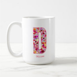 Personalized Initial | Floral Letter D Monogram  Kaffeetasse