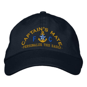 Personalized Initials Text Captain's Mate Star Bestickte Baseballkappe