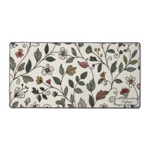 Personalized Intricate Floral Vine Workspace