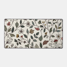 Personalized Intricate Floral Vine Workspace Schreibtischunterlage