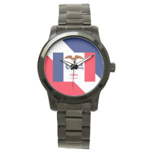 Personalized Iowa State Flag Design Armbanduhr