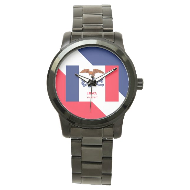 Personalized Iowa State Flag Design Armbanduhr (Vorderseite)