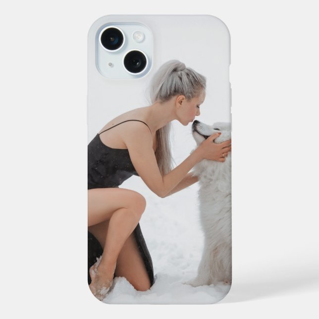 Personalized iPhone Case with Custom Photo 15 Plus Hülle (Rückseite)