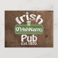 Personalized Irish Pub Old Keg Effect Sign