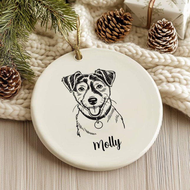 Personalized Jack Russel Terrier Dog Christmas Keramik Ornament (Von Creator hochgeladen)