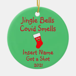 Personalized Jingle Bells, Covid-19 Smells Ceramic Keramik Ornament
