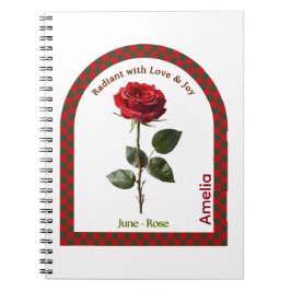 Personalized June Birth Month Flower Notebook Notizblock