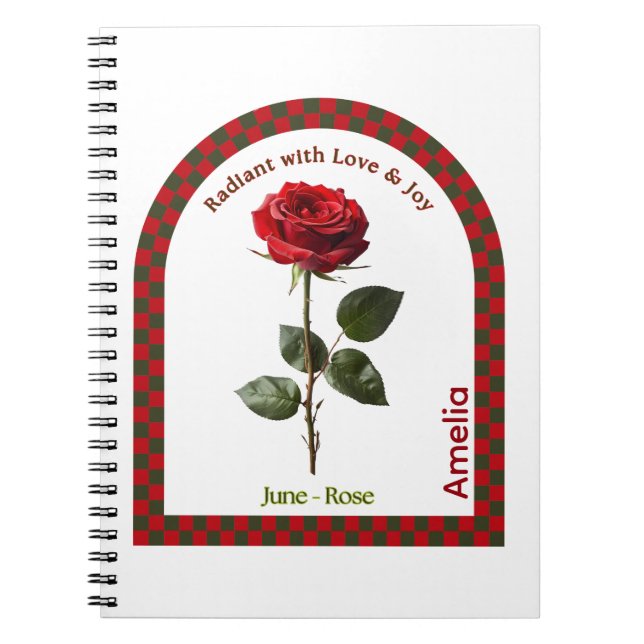 Personalized June Birth Month Flower Notebook Notizblock (Vorderseite)