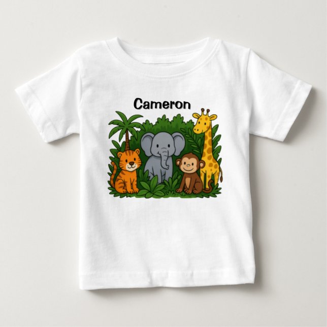 Personalized Jungle Animal Design  Baby T-shirt (Vorderseite)