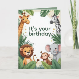 Personalized Jungle Animals Birthday Card Karte