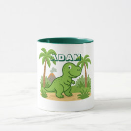 Personalized Jungle Dinosaur Mug for Kids Tasse