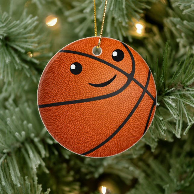 Personalized Kawaii Girls Basketball Keramik Ornament (Baum)
