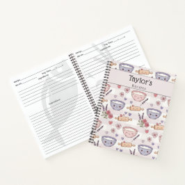 Personalized Kawaii Recipe Heart Keepsake Recipe  Notizbuch