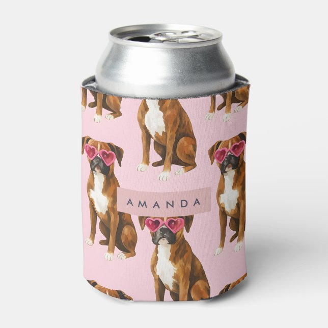 Personalized Kawaii Trendy Boxer Dog  Dosenkühler (Kanne Vorderseite)