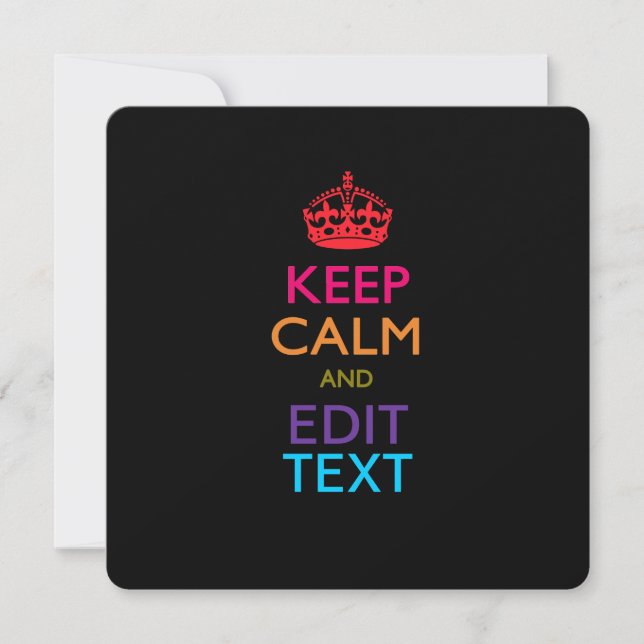 Personalized KEEP CALM AND Edit Text Multicolored (Vorderseite)