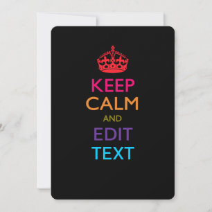 Personalized KEEP CALM AND Edit Text Multicolored