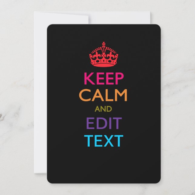 Personalized KEEP CALM AND Edit Text Multicolored (Vorderseite)