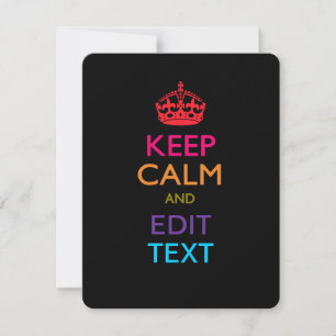 Personalized KEEP CALM AND Edit Text Multicolored