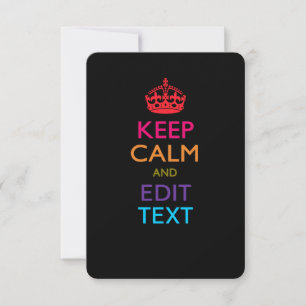 Personalized KEEP CALM AND Edit Text Multicolored