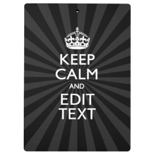 Personalized KEEP CALM and your text Creative Klemmbrett